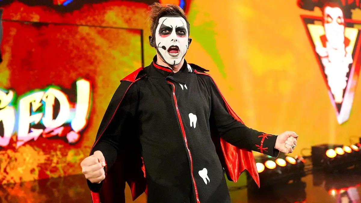 Danhausen celebrating during Monday Night RAW at Golden 1 Center in Sacramento