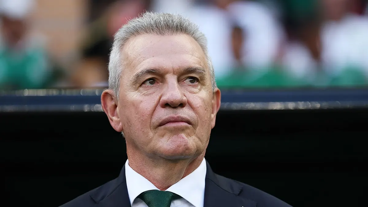 Javier Aguirre looking on before a soccer match at Guadalajara Stadium in Zapopan, Mexico
