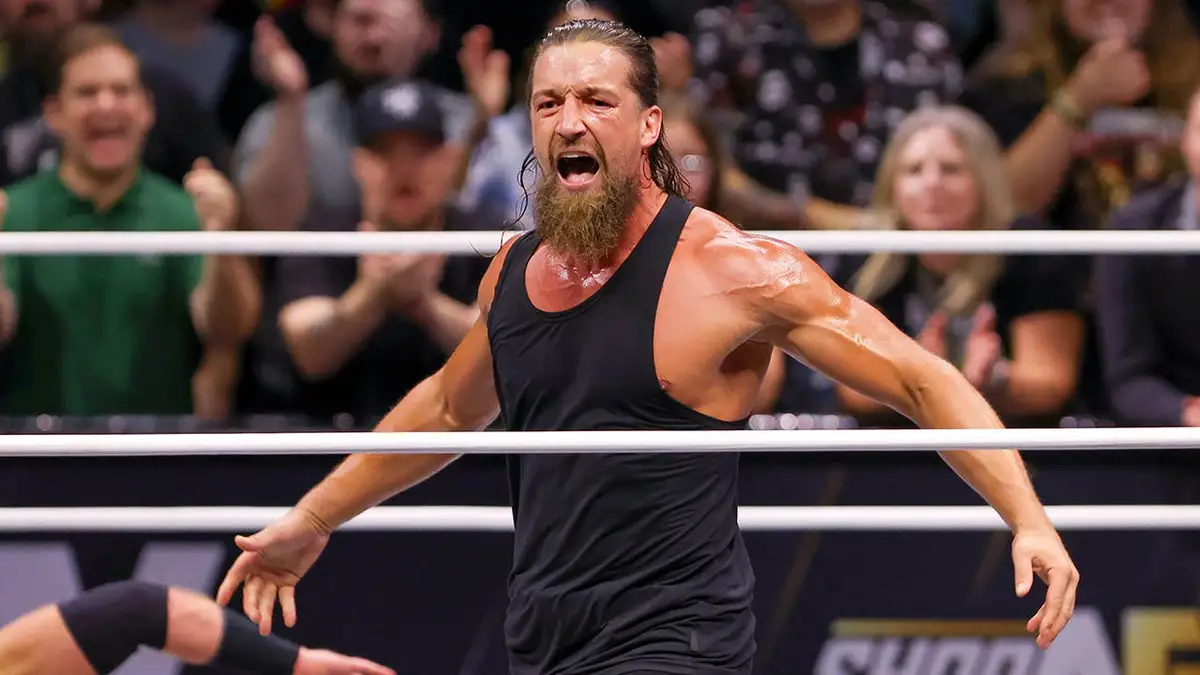Jay White standing in the wrestling ring during AEW Dynamite at Petersen Events Center in Pittsburgh