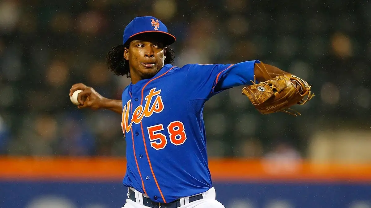 Jenrry Mejia pitching for the New York Mets at Citi Field.