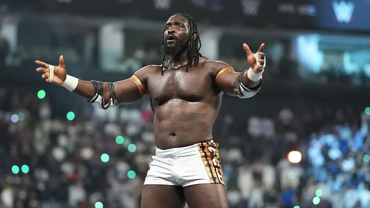 Oba Femi standing in the ring during Night of Champions event in Riyadh