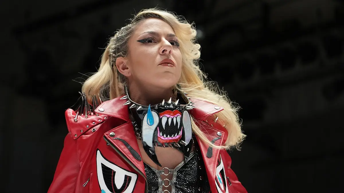 Thekla entering the wrestling ring at Korakuen Hall in Tokyo