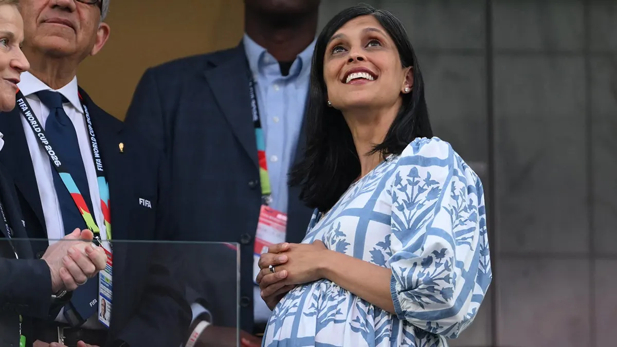 US Second Lady Usha Vance attending World Cup Group D football match at Los Angeles Stadium